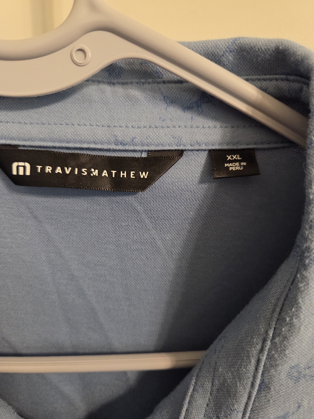 Travis Mathew Sky Blue Micro-Pattern Polo - Picture 3 of 4